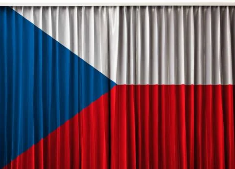 Czech republic on curtain Stock Illustration