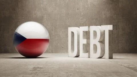 Czech Republic. Debt  Concept Illustrazione stock
