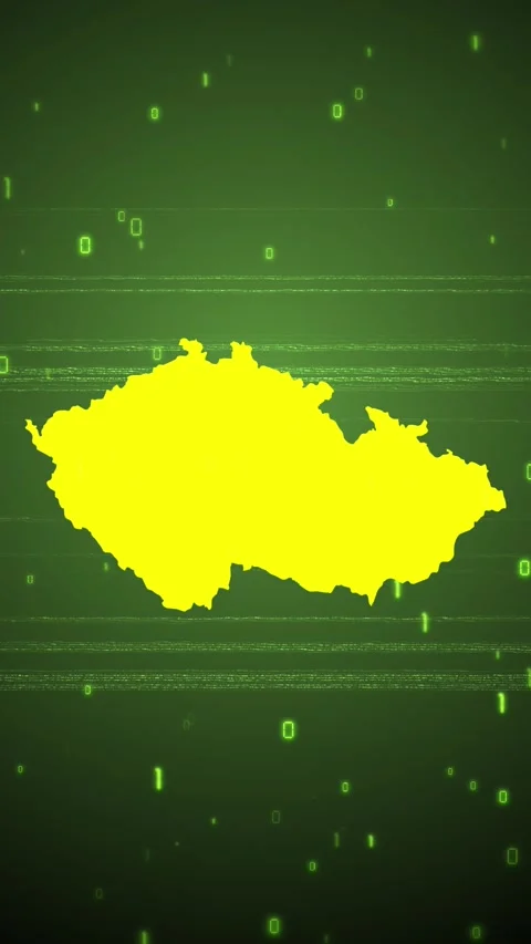 Czech Republic Digital Map Intro Stock Footage 258835488