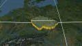 Czech Republic extruded. Blue Marble. Graticule. 4k or 4k+ Resolution