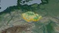 Czech Republic extruded. Bumps shaded. 4k or 4k+ Resolution