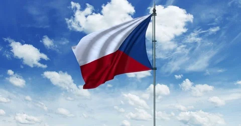 Czech republic flag animation, alpha channel Stock Footage 79313512