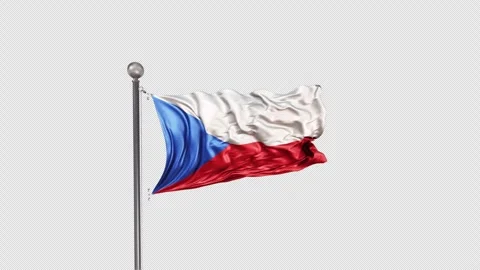 Czech Republic Flag  Animation Loop Include Alpha 3D Rendering 스톡 동영상 283110740