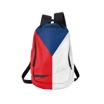 Czech Republic flag backpack isolated on white Stock Photos