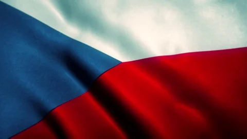 Czech Republic Flag Blowing in the Wind Video stock 76056356
