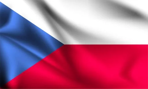 Czech Republic flag blowing in the wind. part of a series. Czech Republic wav Stock Illustration