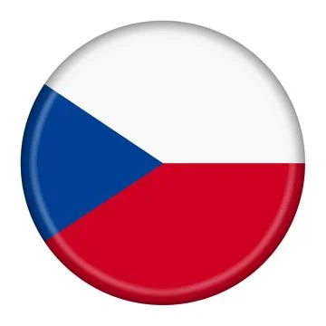 Czech Republic flag button 3d illustration with clipping path Stock Illustration