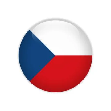 Czech Republic flag on button Stock Illustration