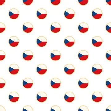 Czech republic flag circle buttons seamless pattern background 스톡 일러스트