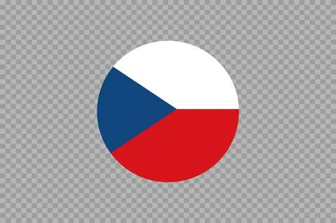 Czech Republic  flag in circle shape isolated  on png or transparent  backgro Illustrazione stock