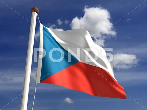 Czech republic flag (with clipping path) Stock Illustration
