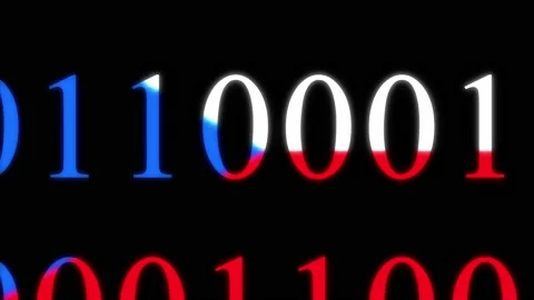 Czech Republic Flag in Digital Binary Numbers cyber style matrix Stock Footage 135291217