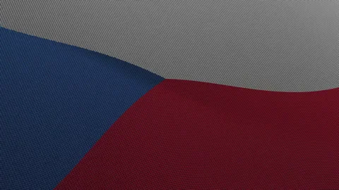 Czech Republic Flag Digital Particle Waving Seamless Loop Animation on Blac.. Stock Footage 339302401
