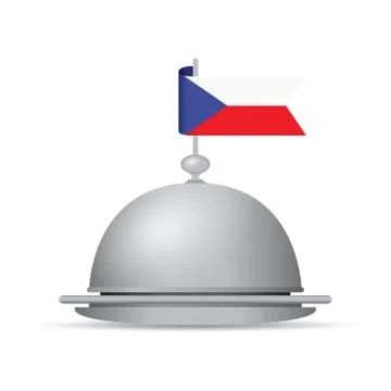Czech republic flag dinner platter Stock-Illustration