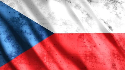 Czech Republic Flag Grunge Stock Footage 123712019