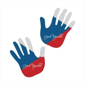 Czech republic flag hand vector Stock Illustration