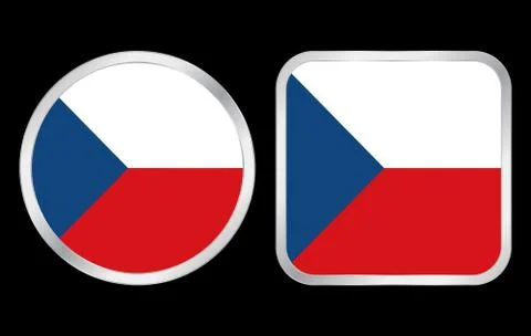 Czech republic flag icon Stock Illustration