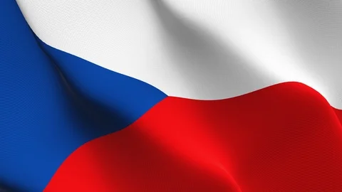 Czech Republic flag loop waving on wind. Stock Footage 119196743