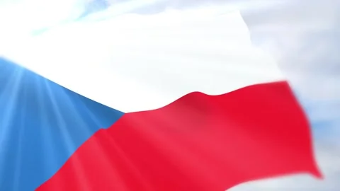 Czech Republic Flag Seamless Loop 4k 60fps on Sky Background Stock Footage 340624041