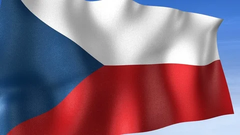 Czech Republic Flag - Set of 3 Angles with Masks [3WaveSeries] Stock Footage 103470970