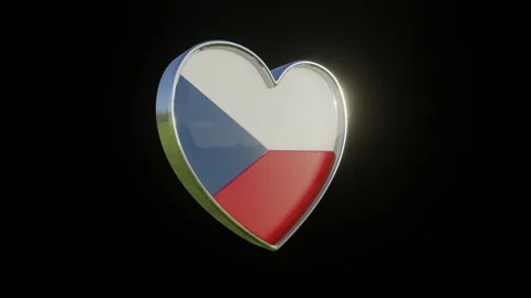 Czech Republic Flag in the Shape of 3D Heart. Video stock 134248758