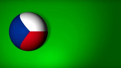 Czech Republic flag in the shape of a ball to roll Video stock 80891473