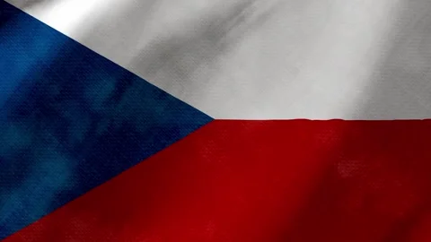 Czech republic flag waving background with real fabric texture Stock-Footage 291600949