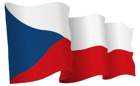 Czech Republic Flag Waving Vector Illustration Stock Illustration