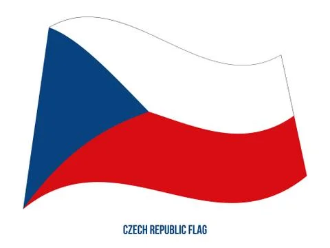 Czech Republic Flag Waving Vector Illustration on White Background. Stock Illustration