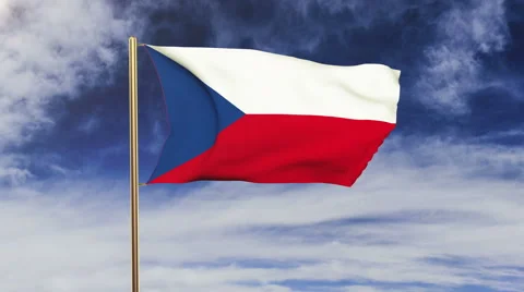 Czech Republic flag waving in the wind. Looping sun rises style.  Animation loop Stock Footage 47888930