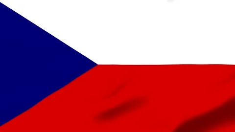 Czech Republic flag waving in the wind with transparent background Video stock 343573797
