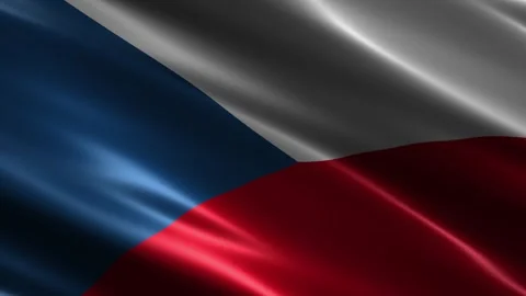 Czech Republic flag waving in the wind Stock Footage 348683980