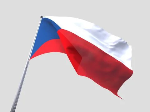 Czech Republic flying flag isolate on white background. 스톡 일러스트
