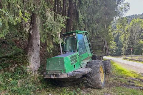 CZECH REPUBLIC – Forestry forwarder in a forest – September 5, 2026 Stock Photos
