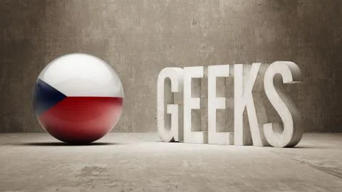 Czech Republic. Geeks  Concept. イラスト素材