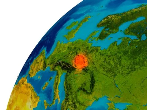 Czech republic on globe Stock Illustration