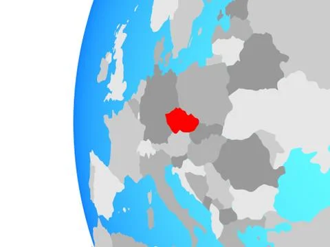 Czech republic on globe Illustrazione stock