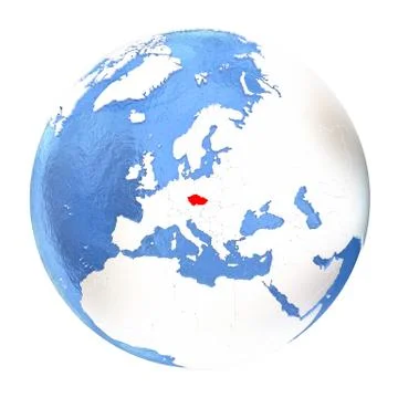 Czech republic on globe isolated on white Stock Illustration