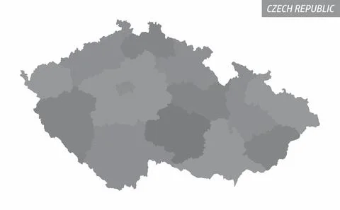 Czech Republic grayscale map Stock Illustration