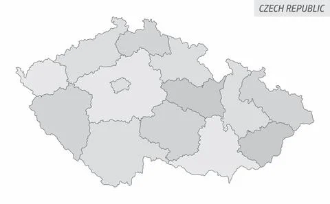 Czech Republic grayscale map Stock Illustration
