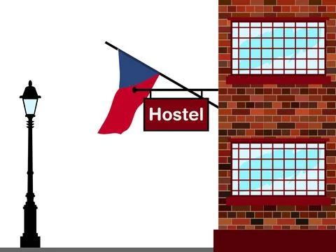 Czech Republic Hostels Vector Illustration Stock-Illustration