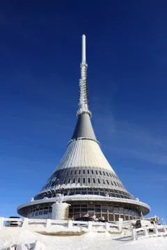 Czech Republic - Liberec - transmitter Jested in winter Stock Photos