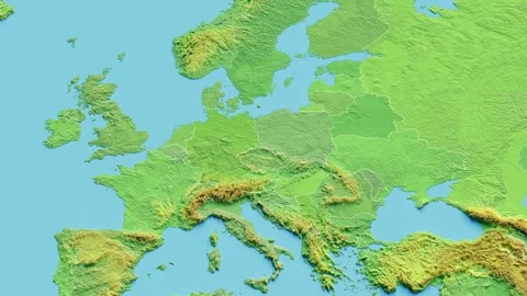Czech Republic Map 3D animated with Borders Stock Footage 348519696