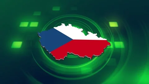 Czech Republic Map and Flag Background Stock Footage 344027572