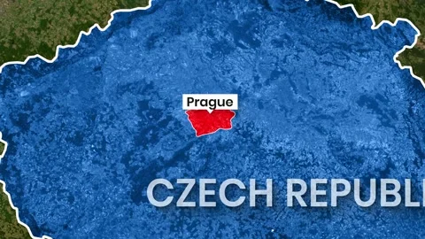 Czech Republic map animation highlighting the capital city of Prague footage Stock Footage 342124044