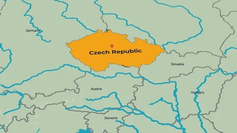 Czech Republic Map Animation Locator Zoom 4K Motion Graphic Stock Footage 340023274