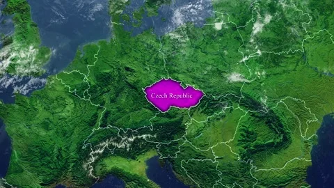 CZECH REPUBLIC Map With Borders Stock Footage 318677753
