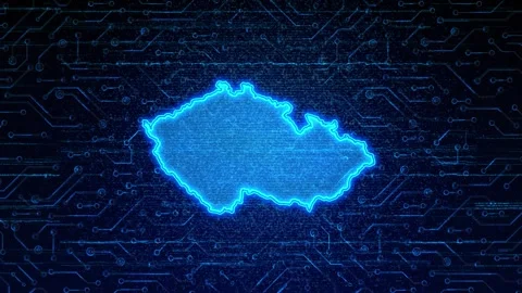 Czech Republic Map Digital Technology Opener Stock Footage 335080952