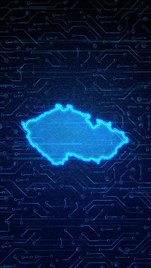 Czech Republic Map Digital Technology Opener Stock Footage 336311276