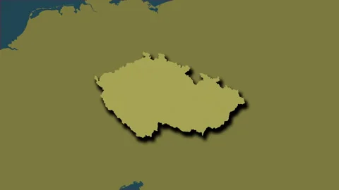 Czech Republic map - extract. Shadow. Pattern. Stock Footage 148101510